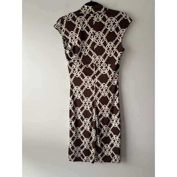 Trina Turk Women's Brown Patterned Silk Jersey Shift‎ Dress Size 2 Business - Picture 5 of 6